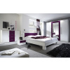 VERA ložnice s postelí 180x200, bílá/fialová