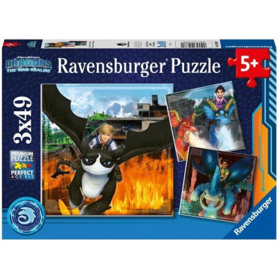Puzzle Ravensburger Puzzle 056880 Jak Vycvičit Draka: Devět Království 3X49 Dílků (4005556056880)