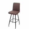 Mendler Barová židle HWC-H72, barová židle, podnožka ocel tkanina/textil hnědá