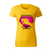 Dámské tričko s potiskem SUPERHRDINA Barva: Žlutá, Velikost: M
