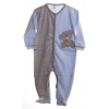 Overal kojenecký na spaní MKcool KO2005 modrý 80 (Overal dlouhý rukáv/nohavice medvídek/srdíčko modrý)