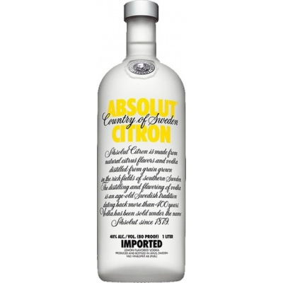 Absolut Citron 40% 1 l (holá láhev )