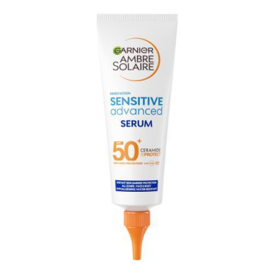 Garnier Ambre Solaire Sensitive Advanced Serum SPF50+ 125 ml voděodolné opalovací ochranné sérum na tělo i obličej unisex