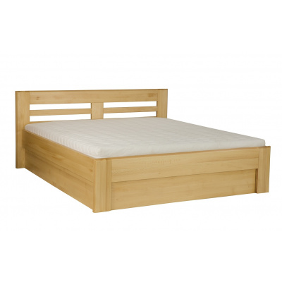 Drewmax LK111 BOX 120x200 cm - Dřevěná postel masiv buk dvojlůžko (Kvalitní buková postel z masivu)