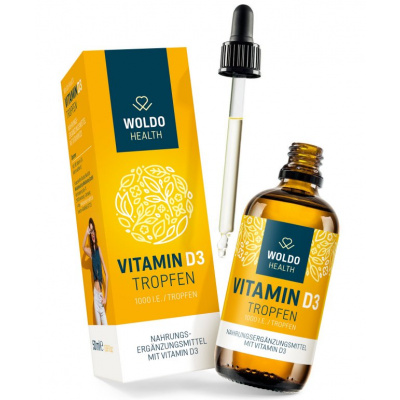 WoldoHealth Vitamin D3 Kapky 1000 I.U. 50 ml