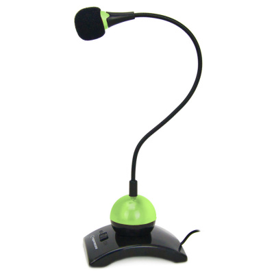 Esperanza EH130G CHAT stolní mikrofon s ohebným ramenem a vypínačem - zelený