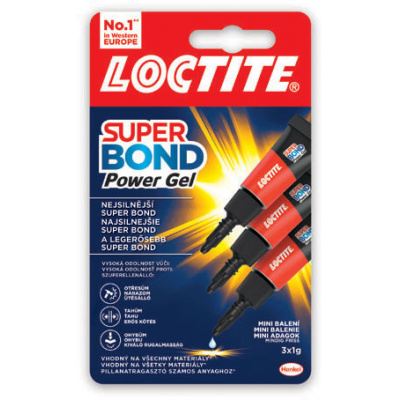 Vteřinové lepidlo Loctite - Super Bond POWER GEL MINI 3 x 1 g
