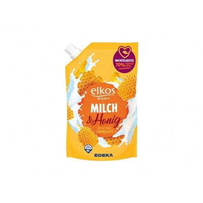 Elkos Milch & Honig Liquid Soap - Mléko A Med Tekuté Mýdlo Náhradní Náplň 750ml