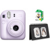 Instantní fotoaparát FujiFilm Instax Mini 12 Lilac Purple + mini film 20ks fotek + Instax desk album 40 Craft (FTINFTMI1213)