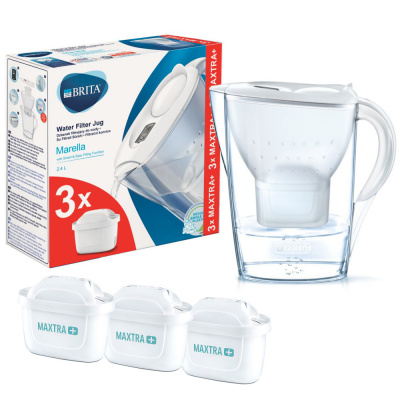 Brita Konvice - Set filtrační konvice Marella Cool Memo a 3 filtrů MX+, objem 2400 ml, bílá 1039273