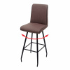 Mendler Barová stolička HWC-H72, barová stolička, otočná opěrka nohou ocel tkanina/textil hnědá