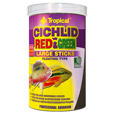Tropical Cichlid Red & Green Large Sticks 250ml/75g