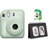 Instantní fotoaparát FujiFilm Instax Mini 12 Mint Green + mini film 20ks fotek + Instax desk album 40 Craft (FTINFTMI1214)