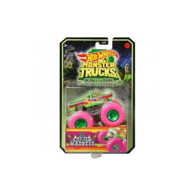 Hot Wheels Monster Trucks svítící ve tmě Midwest Madness Mattel HCB50 HCB54