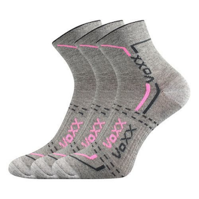 VOXX ponožky Franz 03 3 pár světle šedá růžová
