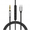 Audio kabel pro sluchátka Sony MDR-100A, 100AAP, H600A, 100ABN, H900N, 1A a 1ADAC - Černý, nylonový