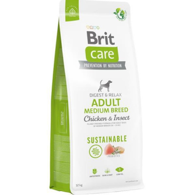 Brit Care Dog Sustainable Adult Medium Breed Chicken+Insect 12 kg