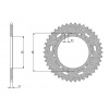 ocelová rozeta pro sekundární řetězy typu 428, SUNSTAR (57 zubů) 1-2446-57