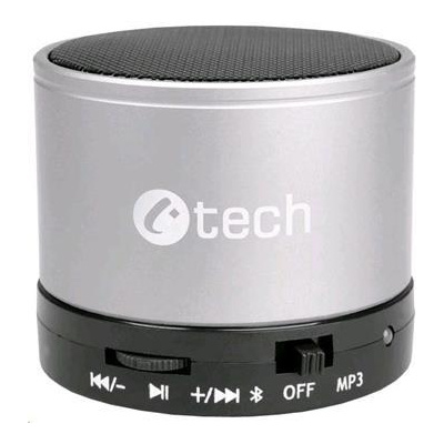 C-TECH reproduktor SPK-04R, bluetooth, handsfree, čtečka micro SD karet / přehrávač, FM rádio, stříbrný - SPK-04S