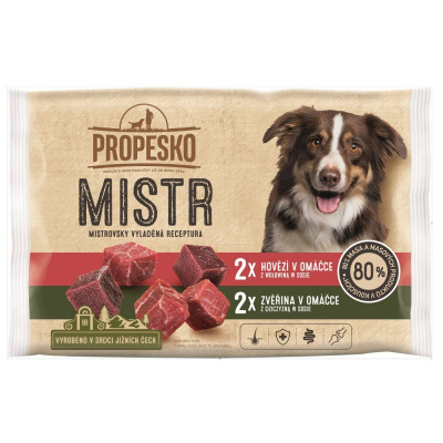 Propesco Dog Mistr hovězí zvěřina v omáčce 85 g 4 pack