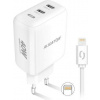 Aligator 2× USB-C PD 40W bílá nabíječka + 1,5m USB-C/Lightning kabel (CHPD0025) Nabíječka