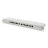 Digitus CAT 5e, patch panel třídy D, stíněný, 16 portů RJ45, 8P8C, LSA, 1U, montáž do stojanu, šedá, - DN-91516S