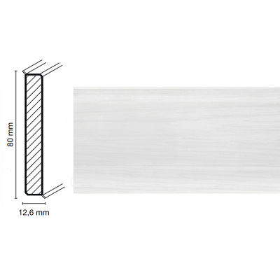 Doellken Döllken - Soklová lišta CUBU flex life 80mm, bílá 1013, 250 cm