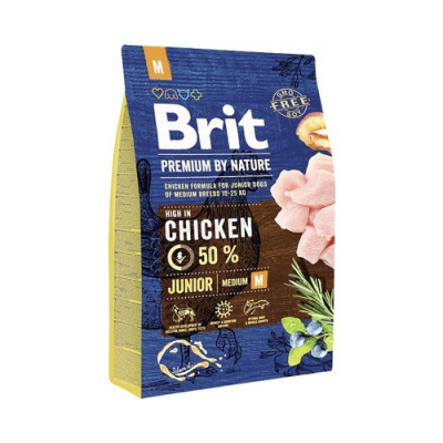 Granule pro psy Brit Premium by Nature Junior M 3 kg