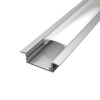 LEDprodukt LED lišta zapuštěná - SIMPLE stříbrná Délka: 2m, Typ krytky: Mléčná krytka zaklapávací (difuzor)