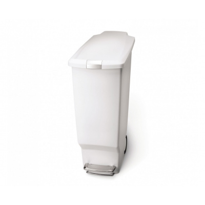 SIMPLEHUMAN Pedálový odpadkový koš Simplehuman – 40 l, úzký, bílý plast