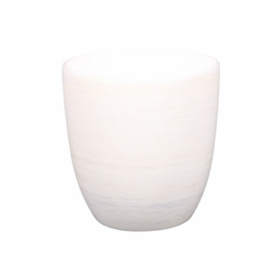 Obal na květináč keramický KODET WHITE béžovo-bílý mat 16 cm - béžovo-bílá