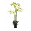 Umělá orchidej Bora, v květináči, 8 výhonů, bílá, výška 110 cm