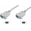 Digitus připojovací kabel nullmodem DB9 F/F 3m, béžový | AK-610100-030-E