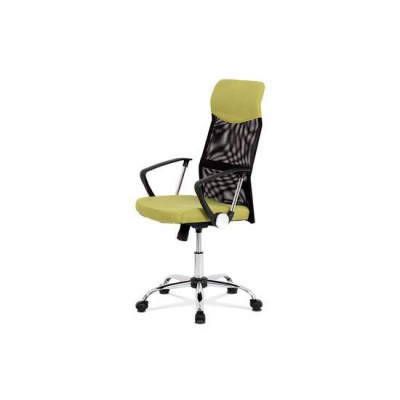 Autronic KA-E301 GRN Kancelářská židle, houpací mech., zelená látka + černá MESH, kovový kříž