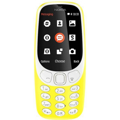 Nokia 3310 (2017) 2G Dual SIM Charcoal Šedá / Dark Modrá / Žlutá / Červená, Barva:Žlutá, A00028118