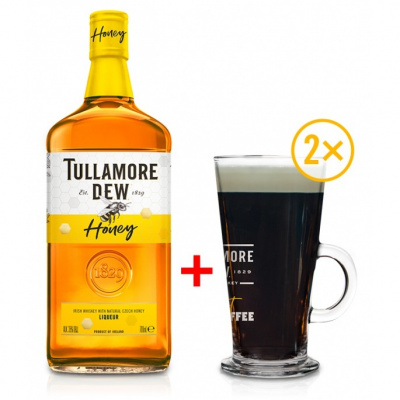 Tullamore D.E.W. Honey 0,7L 40% se dvěma skleničkami