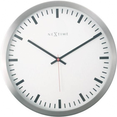 NEXTIME Designové nástěnné hodiny 2520 Nextime Stripe white 26cm