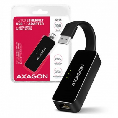 AXAGON ADE-XR, USB2.0 - externí Fast Ethernet adaptér, auto install, ADE-XR