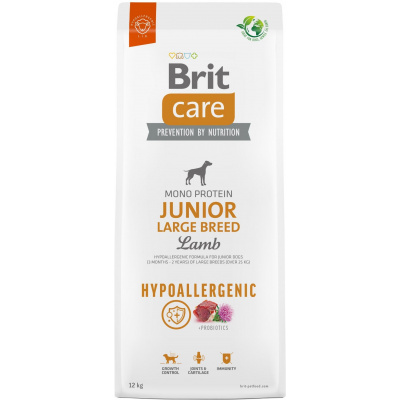 Brit Care Dog Hypoallergenic Junior Large Breed - lamb and rice, 12kg