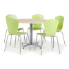 AJ Produkty Jídelní sestava: stůl ? 1100 mm, bříza + 5 židlí, zelené