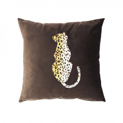 Textilní výrobky Polštář leopard Barva: Hnědá