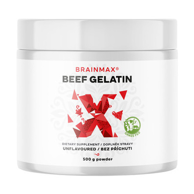 BrainMax Beef Gelatin, Grass-fed hovězí želatina, 500 g