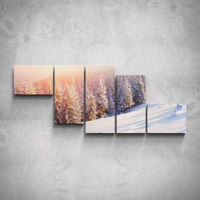 5-dílný obraz - Zimní les - PopyDesign