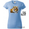 damske-tricko-potisk-tygr-menici-barvu Velikost dámská trička Basic: XL šířka 56, délka 67, Odstín dámské tričko Basic: Nebesky modré