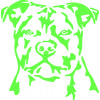 SAMOLEPKA Pes 143 levá Stafordširský bulteriér (71 - Fluorescentní zelená) NA AUTO, NÁLEPKA, FÓLIE, POLEP, TUNING, VÝROBA, TISK, ALZA