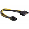 Delock napájecí kabel SATA (M)-> PCI Express 6-pin, 0,21m 82924