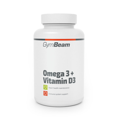 Omega 3 + Vitamín D3 - GymBeam barva: shadow, Kapsle: 90 kaps.