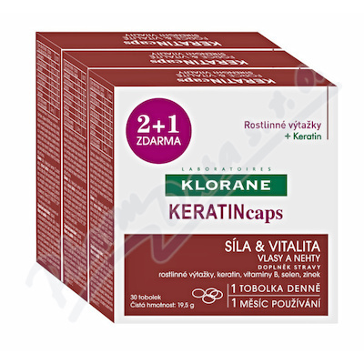 Klorane Keratincaps Vlasy a nehty 90 kapslí