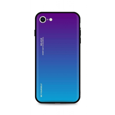 TopQ Kryt LUXURY iPhone SE 2022 pevný duhový purpurový 73931