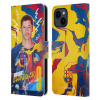 Pouzdro na mobil Apple Iphone 15 - HEAD CASE - FC Barcelona - Hráč Robert Lewandowski (Otevírací obal, kryt na mobil Apple Iphone 15 - Fotbalový klub FC BARCELONA útočník Lewandowski)